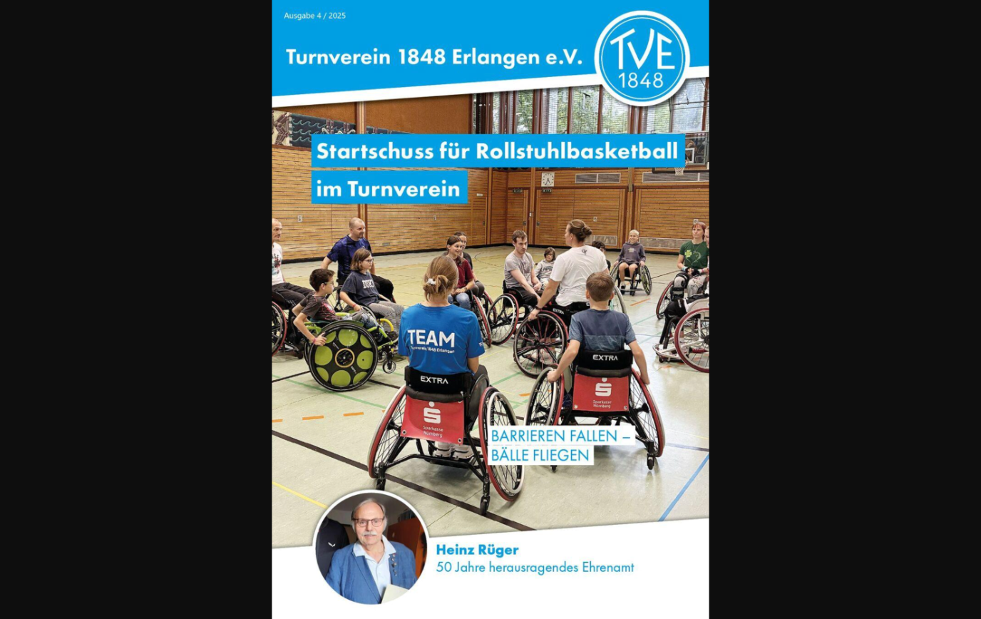 Cover der Vereinszeitung Ausgabe 4/2025 – Turnverein 1848 Erlangen e.V.